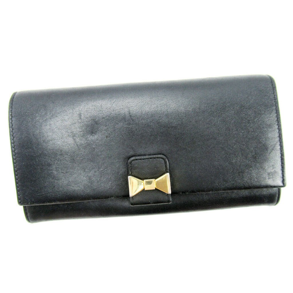 Authentic Chloe Wallet Ribbon Motif Leather Auth Used